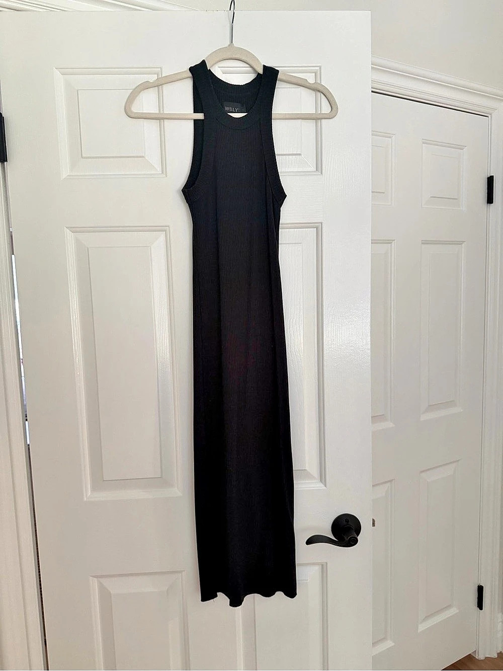 Aritzia Black Ribbed Midi Dress